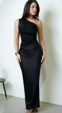 Axis One Shoulder Maxi Dress - Black