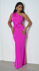 Tianna One Shoulder Twist Maxi Dress - Pink