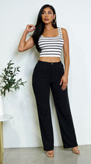 Cora Linen Pants - Black