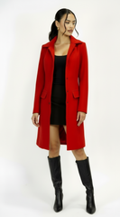 Align Tailored Front Button Peacoat - Red