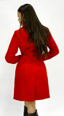 Align Tailored Front Button Peacoat - Red