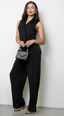 Eclisse Front Tie Jumpsuit - Black
