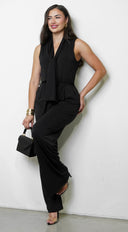 Eclisse Front Tie Jumpsuit - Black
