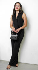 Eclisse Front Tie Jumpsuit - Black