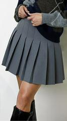 Presley Pleated Skirt - Gray