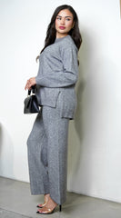 Kara Knit Sweater Set - Gray