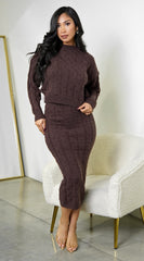 Sam Cable Knit Set - Brown