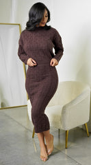 Sam Cable Knit Set - Brown