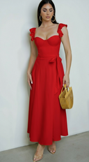 Summer Midi Dress - Red