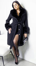Renée Faux Fur Coat - Black