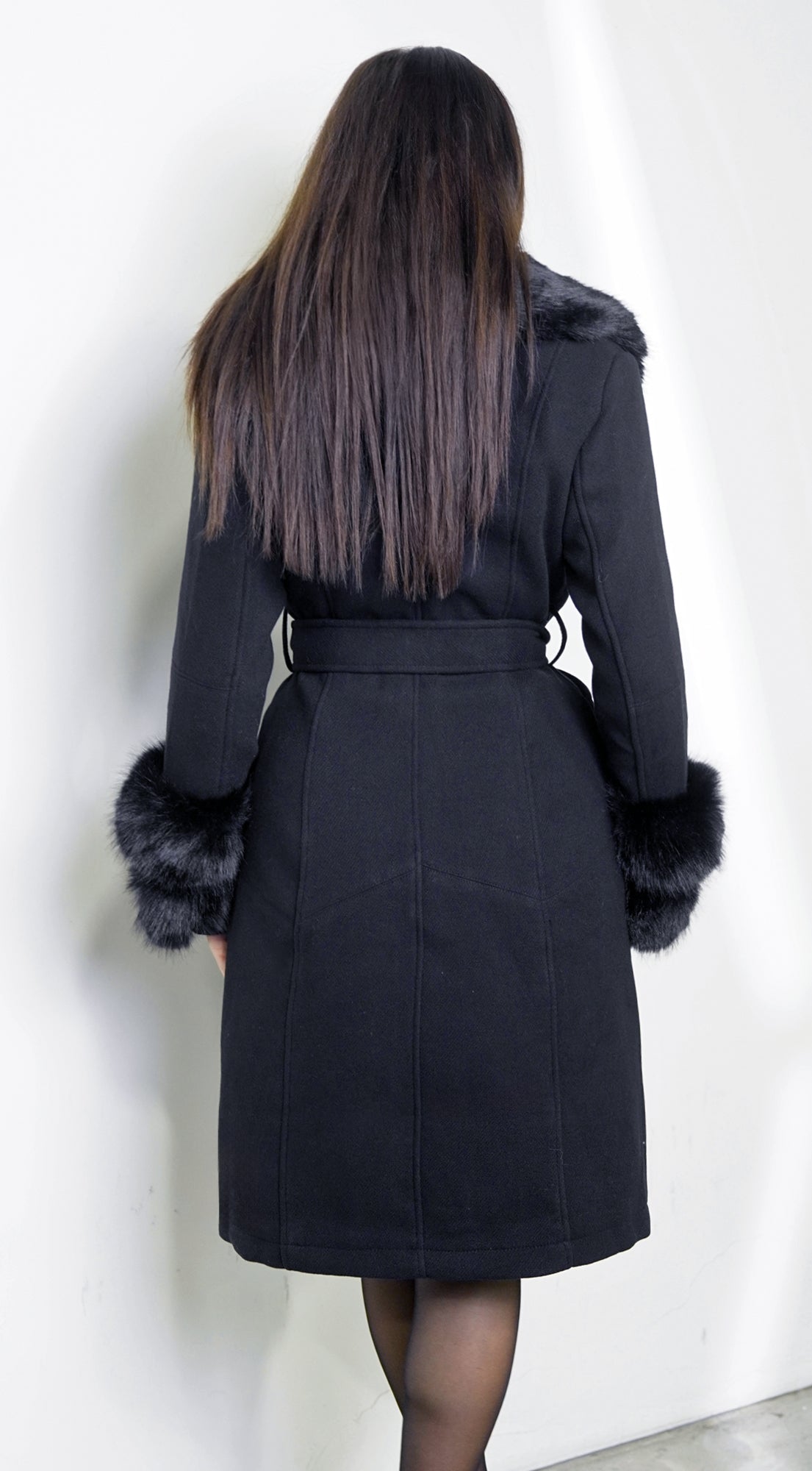 Renée Faux Fur Coat - Black