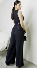 Leona Elasticized Wide Leg Pants - Black