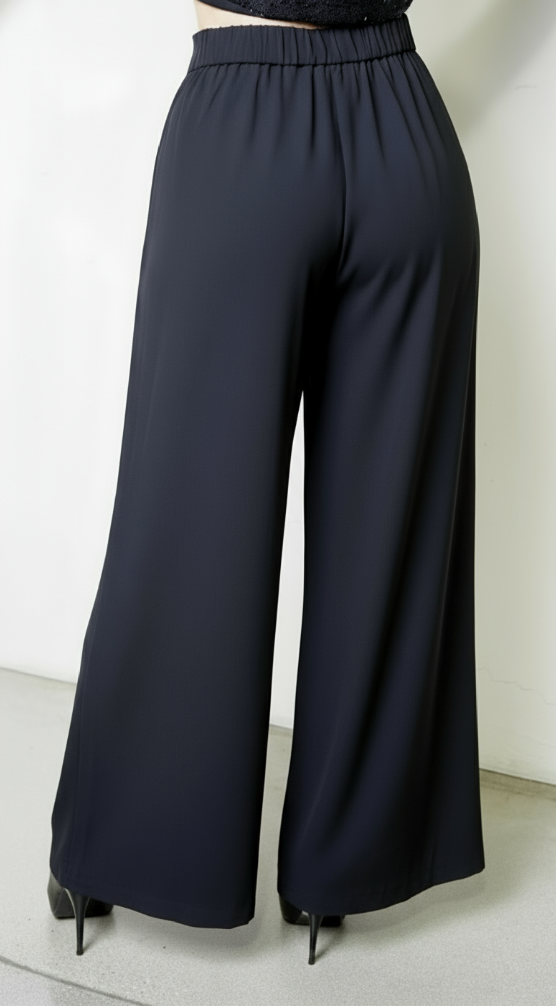 Leona Elasticized Wide Leg Pants - Black