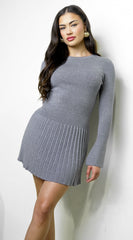 Aurora Sweater Knit Midi Dress - Gray