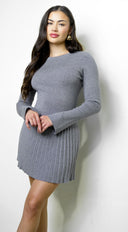 Aurora Sweater Knit Midi Dress - Gray
