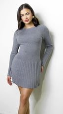 Aurora Sweater Knit Midi Dress - Gray