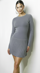 Aurora Sweater Knit Midi Dress - Gray
