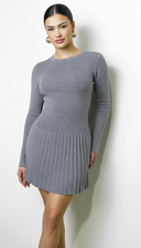 Aurora Sweater Knit Midi Dress - Gray
