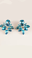 Ready For Love Rhinestone Earrings - Blue