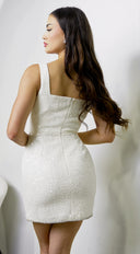 Avianne Tweed Sequin Mini Dress - Cream