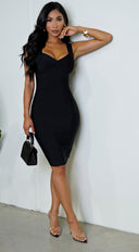 Willow Bandage Midi Dress - Black