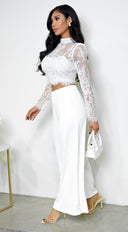 Leona Elasticized Wide Leg Pants - Ivory