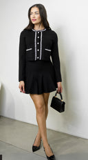 Amara Set in Black hemline and silhouette detail