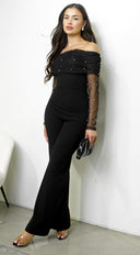 Liora Off Shoulder Jumpsuit - Black