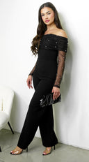 Liora Off Shoulder Jumpsuit - Black