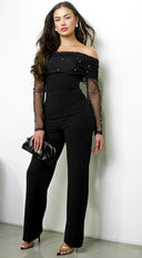 Liora Off Shoulder Jumpsuit - Black