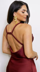 Lustra Satin Maxi Dress - Brick