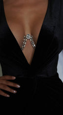 Allure Elegance Crystal Bra Chain - Silver