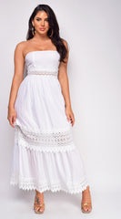 Zella White Sleeveless Maxi Dress