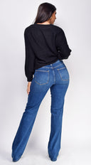 Belva Blue Dark Wash Straight Leg Denim Jeans