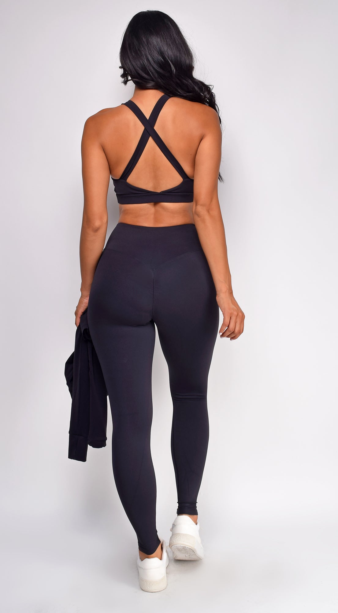 Rhythm Black Jacket Legging Bra 3 Piece Active Set