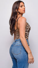 Edona Leopard Print Bodysuit - Brown