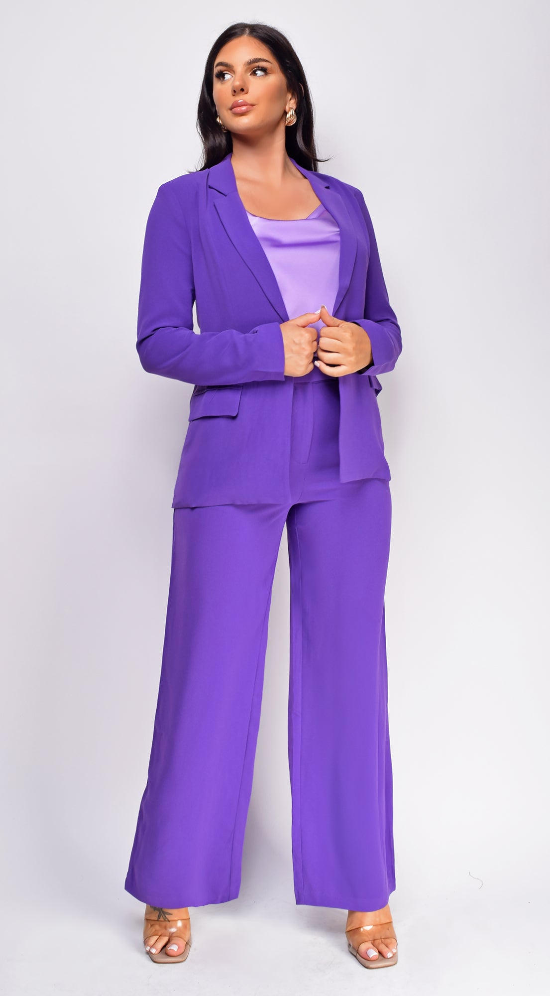 Vella Purple Blazer And Pants Set