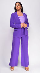 Vella Purple Blazer And Pants Set