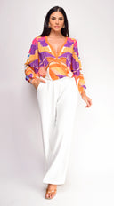 Leona Elasticized Wide Leg Pants - Ivory