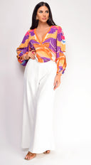 Leona Elasticized Wide Leg Pants - Ivory