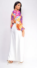 Leona Elasticized Wide Leg Pants - Ivory