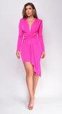 Enola Pink Front Drape Mini Dress