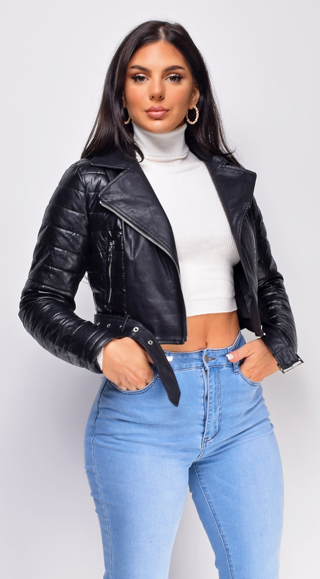 Allura Black Cropped Motto Jacket