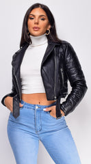 Allura Black Cropped Motto Jacket