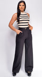 Theon Black Wide Pants