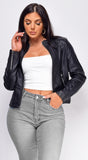 Sona Black Classic Faux Leather Jacket