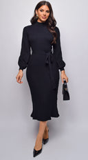 Harbin Sweater Midi Dress - Black