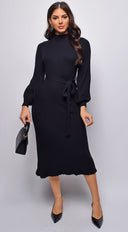 Harbin Sweater Midi Dress - Black