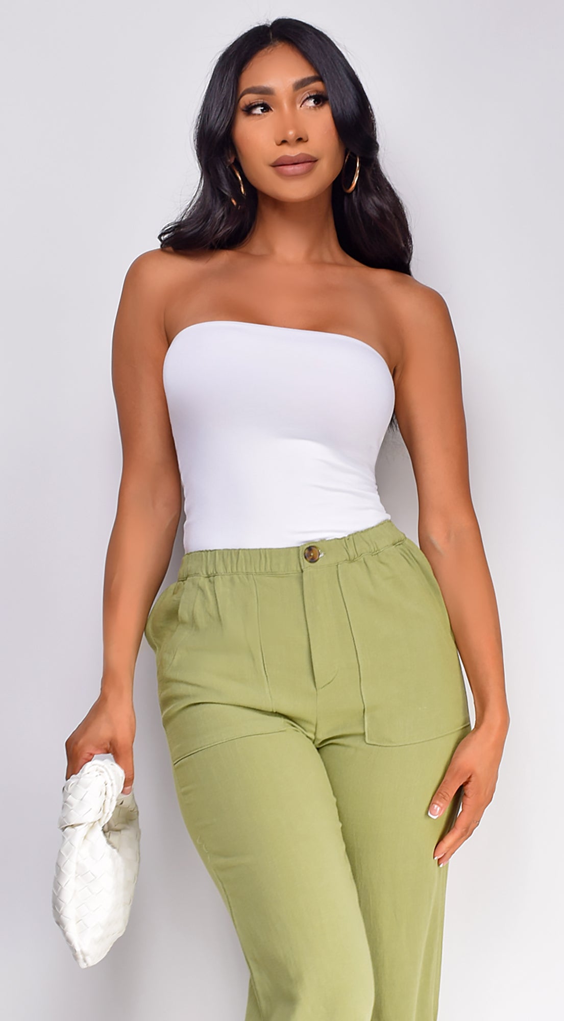 Bay Basic Bandeau Tube Top - White