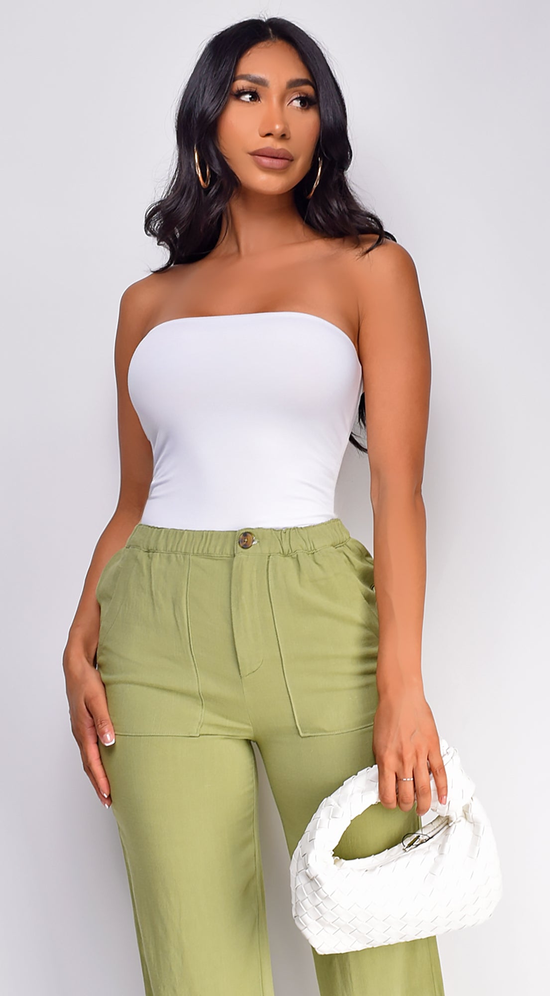 Bay Basic Bandeau Tube Top - White